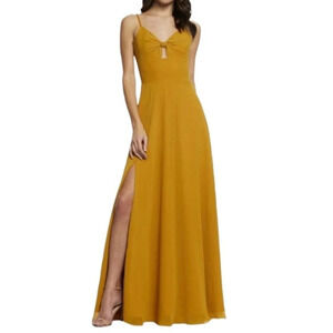 Dress the Population Cambria Gown Twist Bodice Honey Size XXS NEW